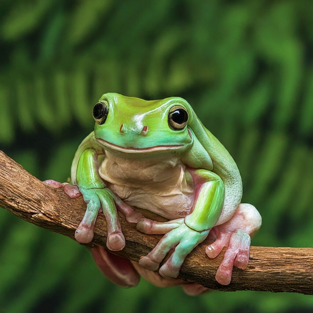 White tree frog (Litoria Caerulea)